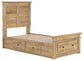 Makidern - Panel Storage Bed With 2 Under Bed Storage Units