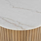 Arik - Marble Top Coffee Table - White / Woodtone