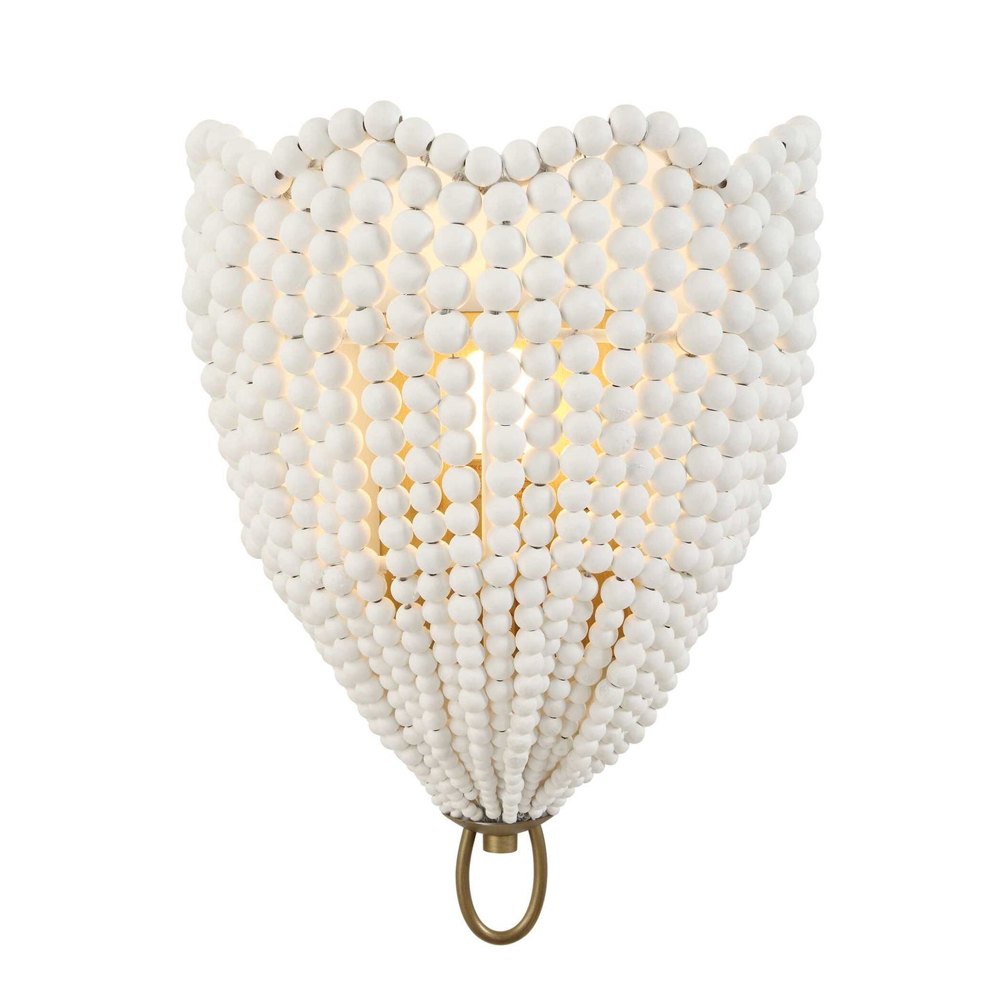 Biddeford - 1 Light Beaded Sconce - Gold / White