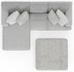 Logan - Upholstered Sectional With Comfort Coil Seating - 46" Cocktail Ottoman And Accent Pillows Included