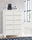 Fortman - Five Drawer Chest - White