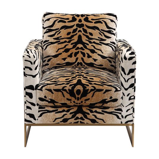 Hollyn - Accent Chair - Black / Brass / Brown
