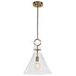 Imbuto - Funnel Glass 1 Light Pendant - White & Gold