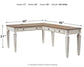 Realyn - Home Office L Shaped Desk - White / Brown