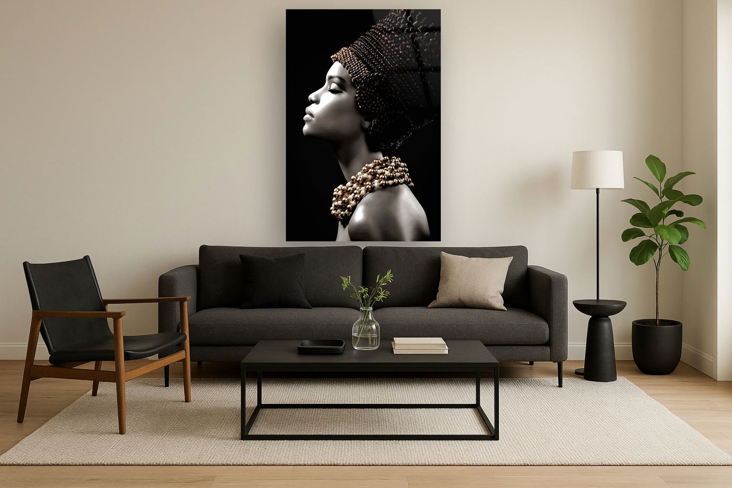 Floating Tempered Glass With Foil Dreams - Black