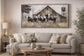 Barnside Watch Hand-Embellished Canvas In Frame - Brown / Black