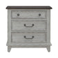 River Place - 3 Drawer Nightstand With Charging Station - Riverstone White & Tobacco