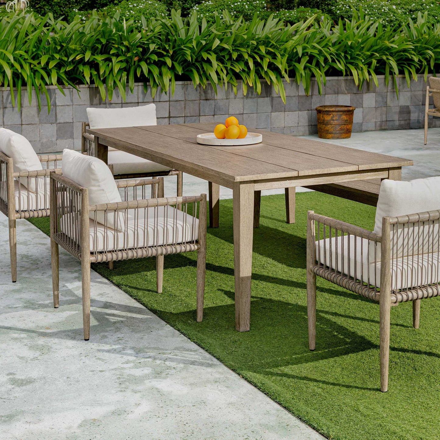 Travessa - Outdoor Round Stone Tray - White