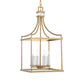 Montreal - 4 Light Brass Lantern Pendant - Gold