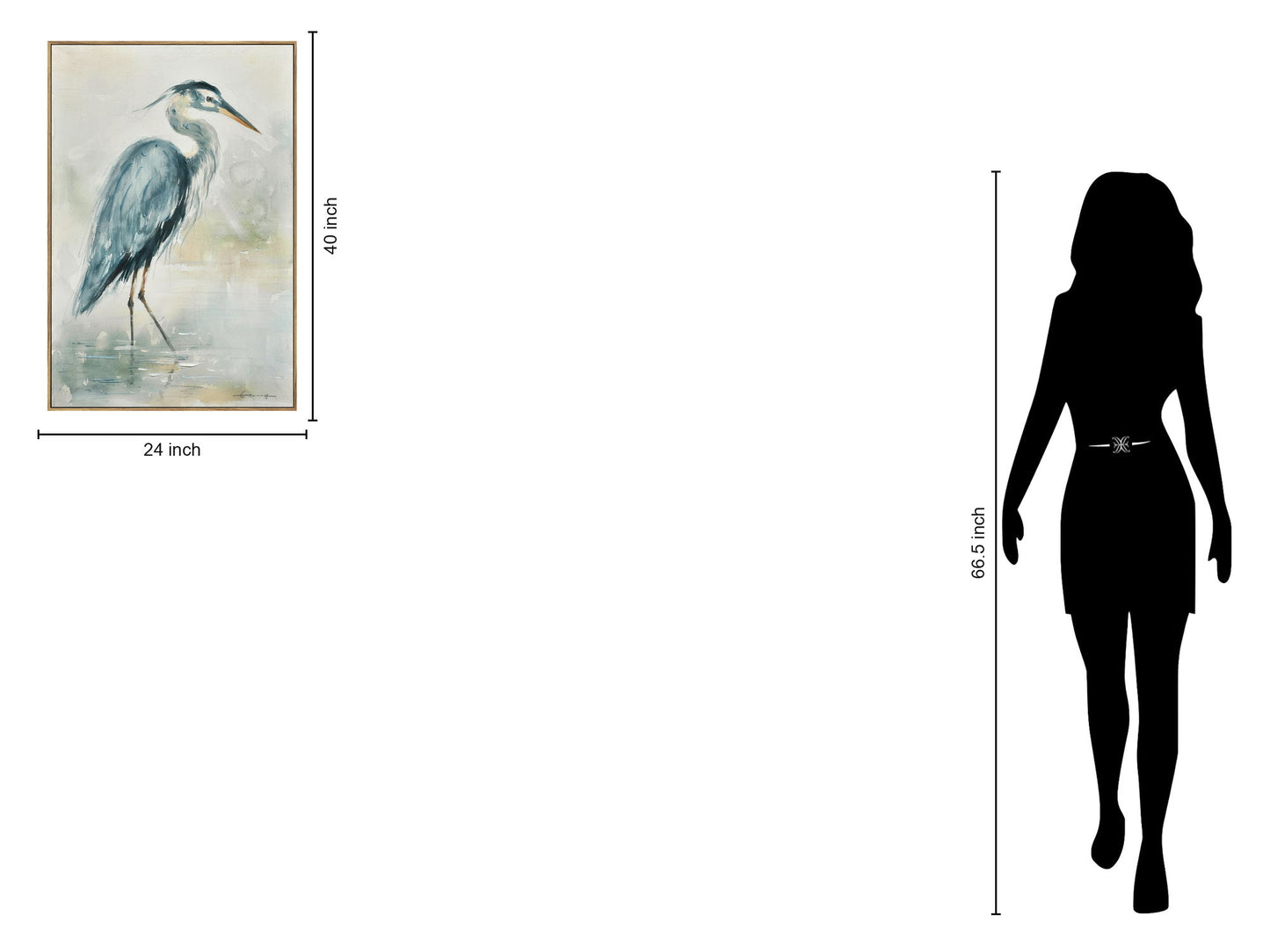 Azure Wading Grace - 39" x 24" Framed Wall Art