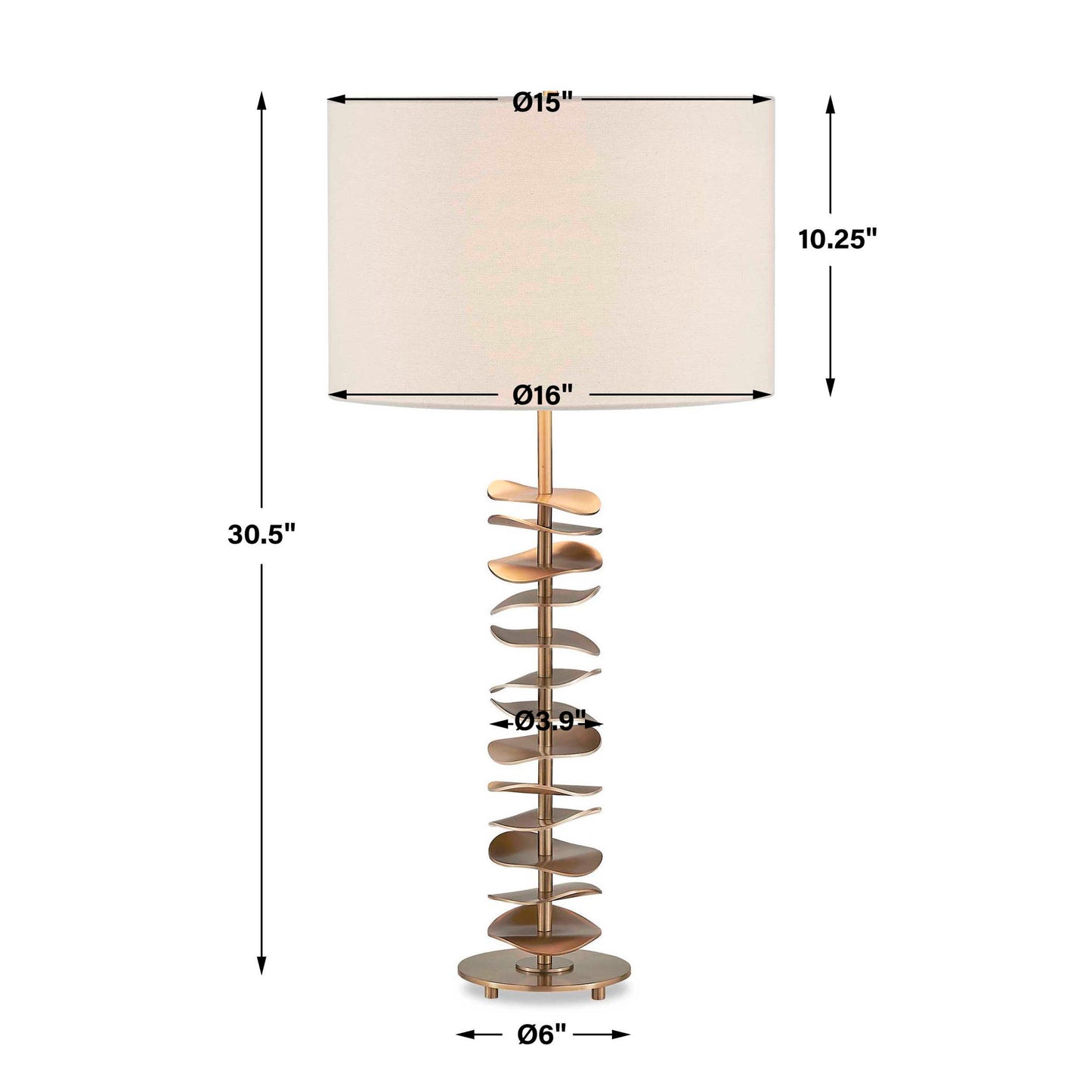 Akoa - Metal Disc Table Lamp - Brass,Gold