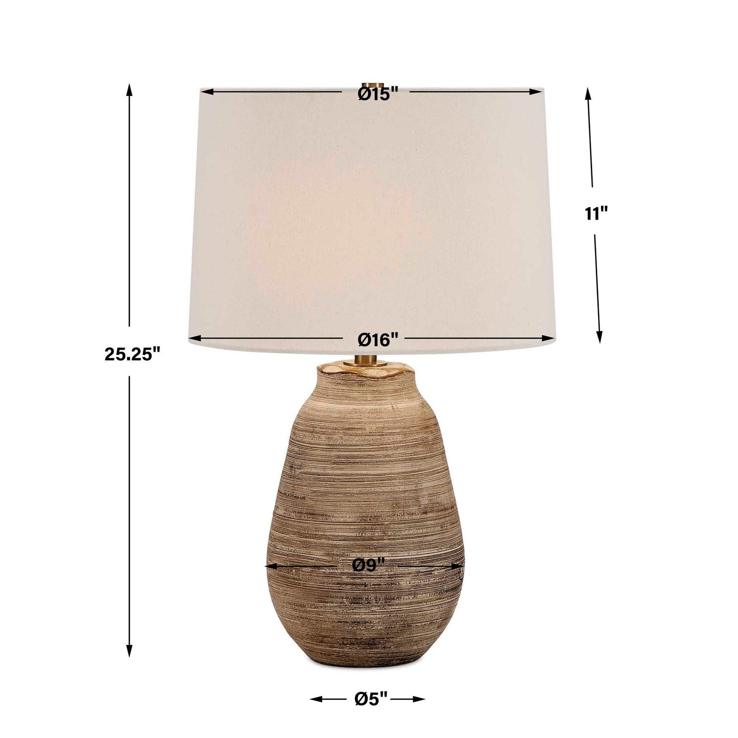 Tonachio - Etched Urn Table Lamp - Brown
