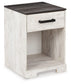 Shawburn - One Drawer Night Stand - Whitewash / Charcoal Gray