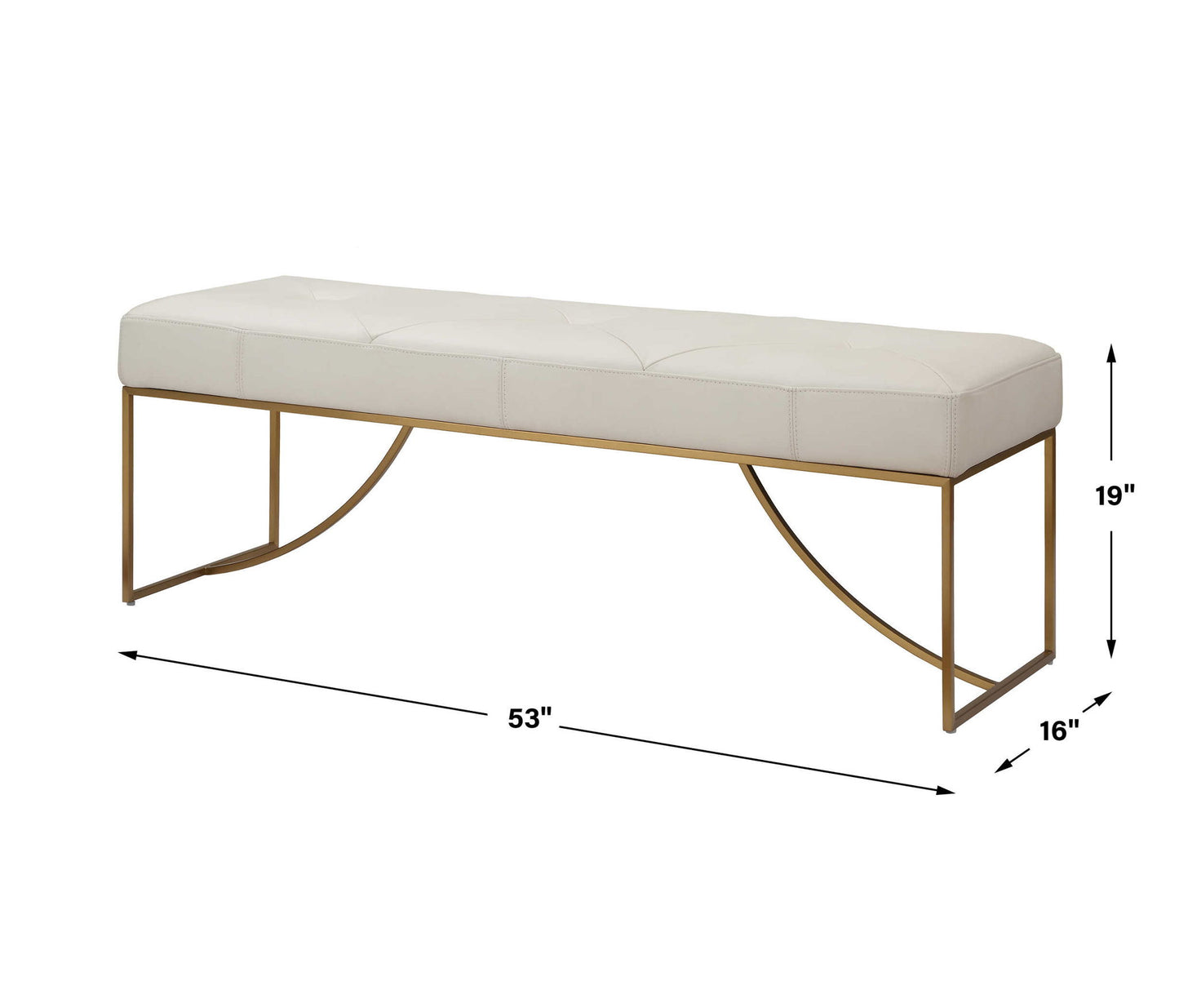 Swale - Ivory Leather Bench
