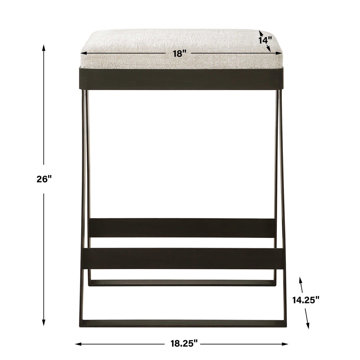 Hover - Iron Counter Stool - Black
