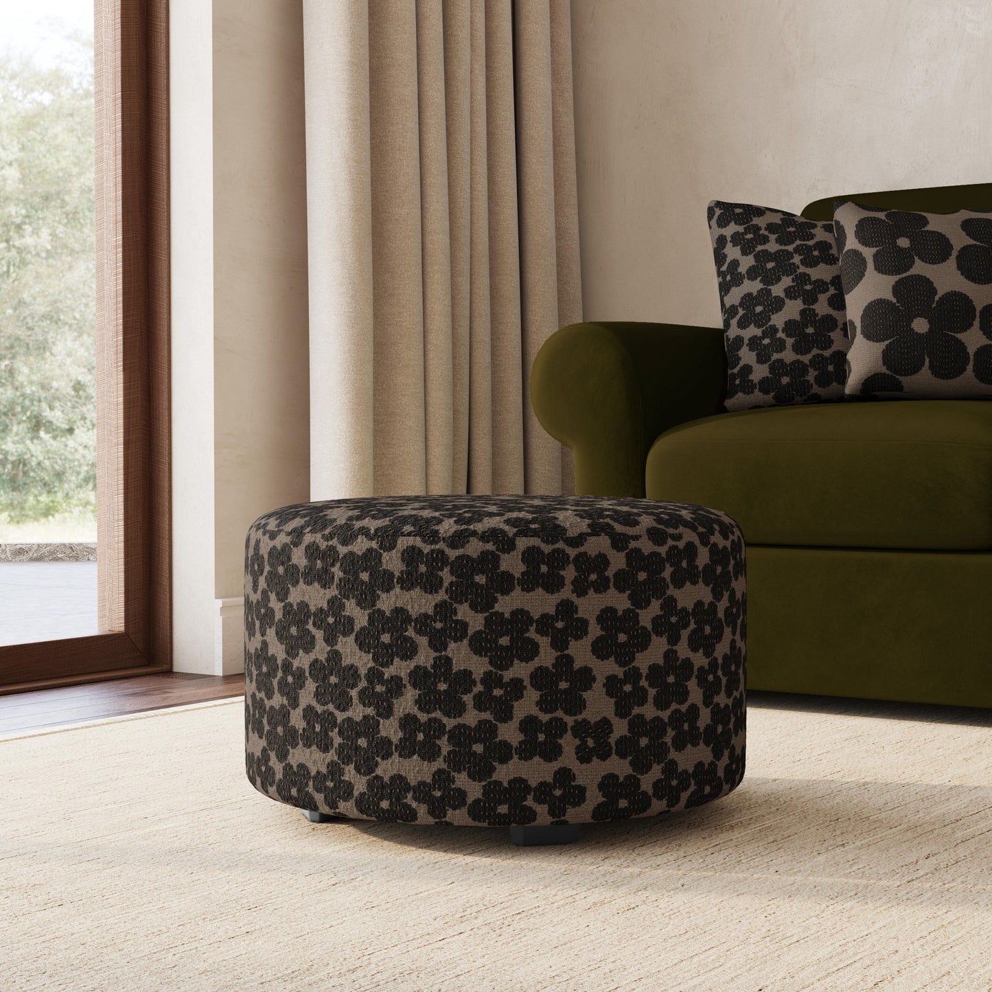 Pouf - Fabric Cocktail Ottoman