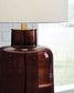 Mette - Glass Table Lamp - Brown / Gold Finish