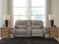 Real Moments - Power Reclining Loveseat With Audio Seating - Ash