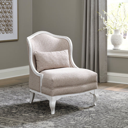 Magnolia Manor - Upholstered Accent Chair - Antique White & Weathered Bark