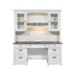 Allyson Park - Credenza & Hutch - Wirebrushed White / Charcoal