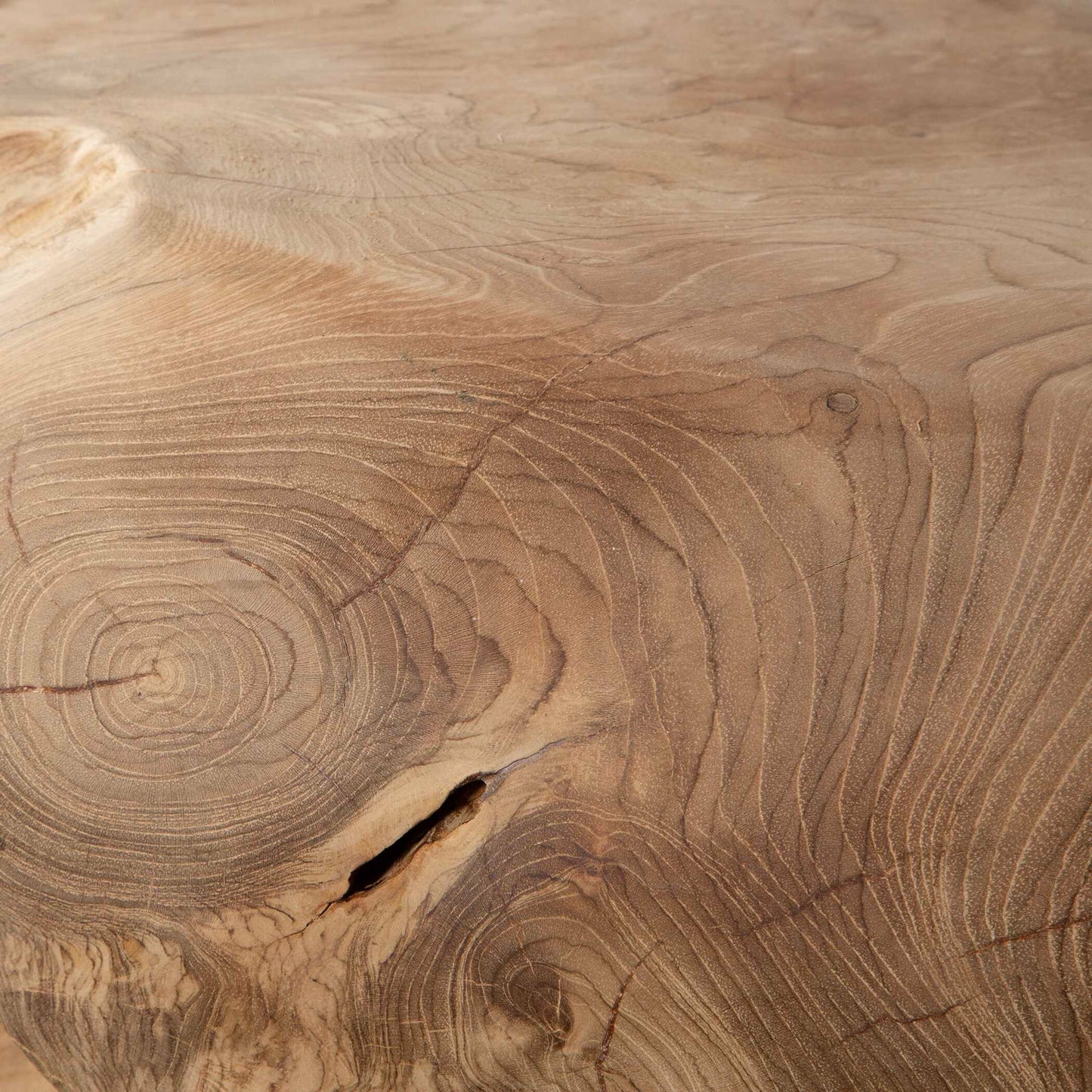 Sola - Handcrafted Teak Side Table - Beige