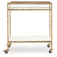 Plattfield - Bar Cart - Antique Gold Finish