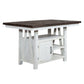 Farmhouse - 5 Piece Gathering Table Set - Two Tone White / Wood Tone