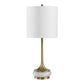 Molena - Brass & Pearly Stone Table Lamp - Brass,Gold,White