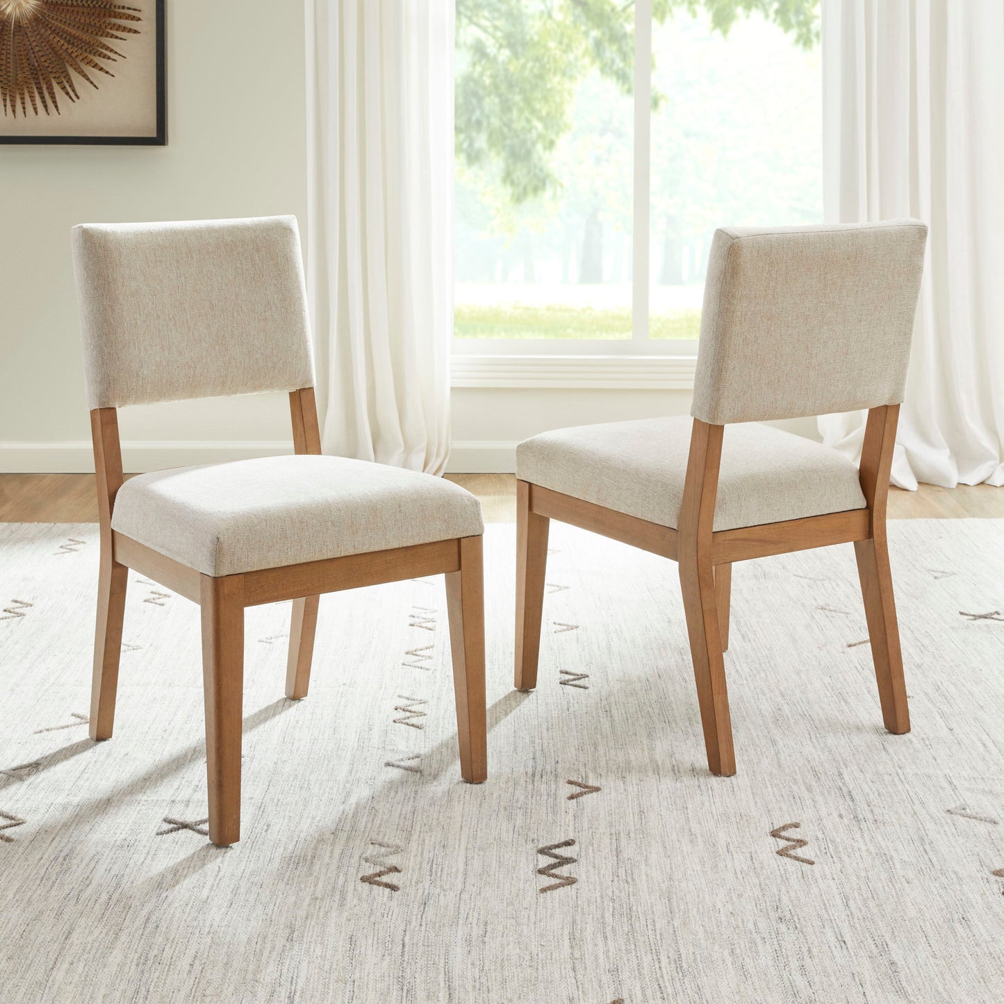 Millwork - Dining Chair (Set of 2) - White / Light Brown