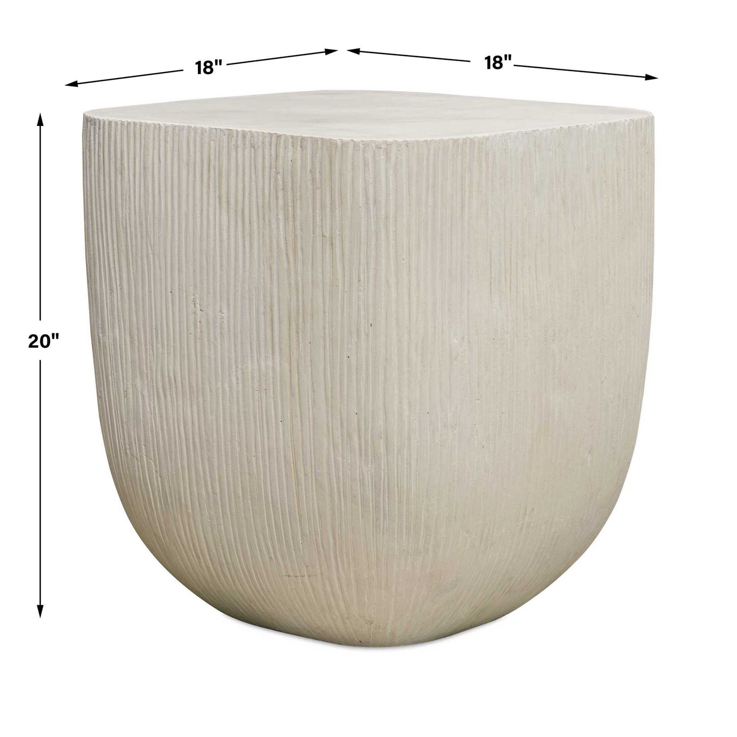 Alma - Concrete Outdoor Side Table - White