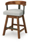 Ralene - Upholstered Swivel Barstool (Set of 2) - Medium Brown