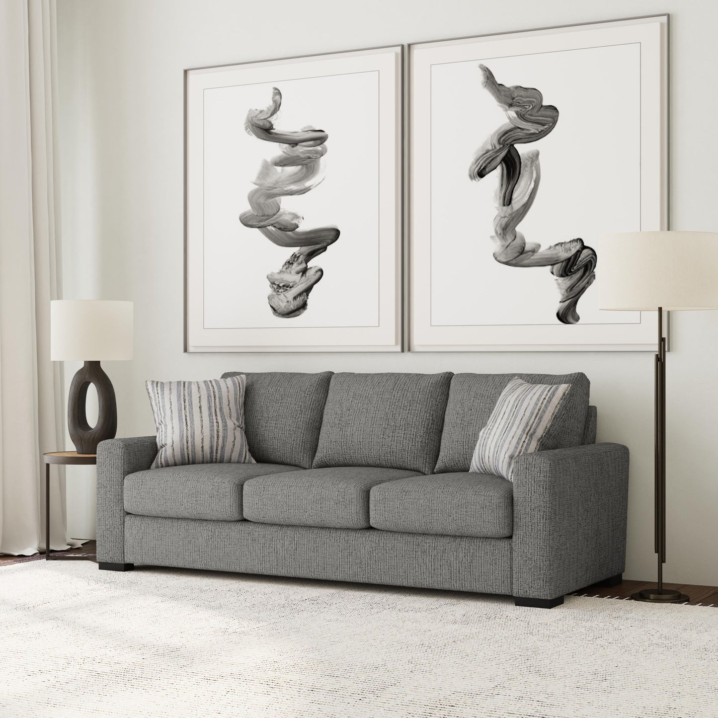 Theodore - Fabric Stationary Three-Cushion Sofa