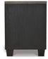Foyland - Two Drawer Night Stand - Black / Brown
