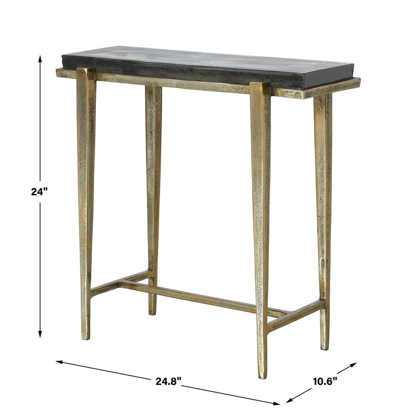 Preston - Rectangular Accent Table - Brass,Gold