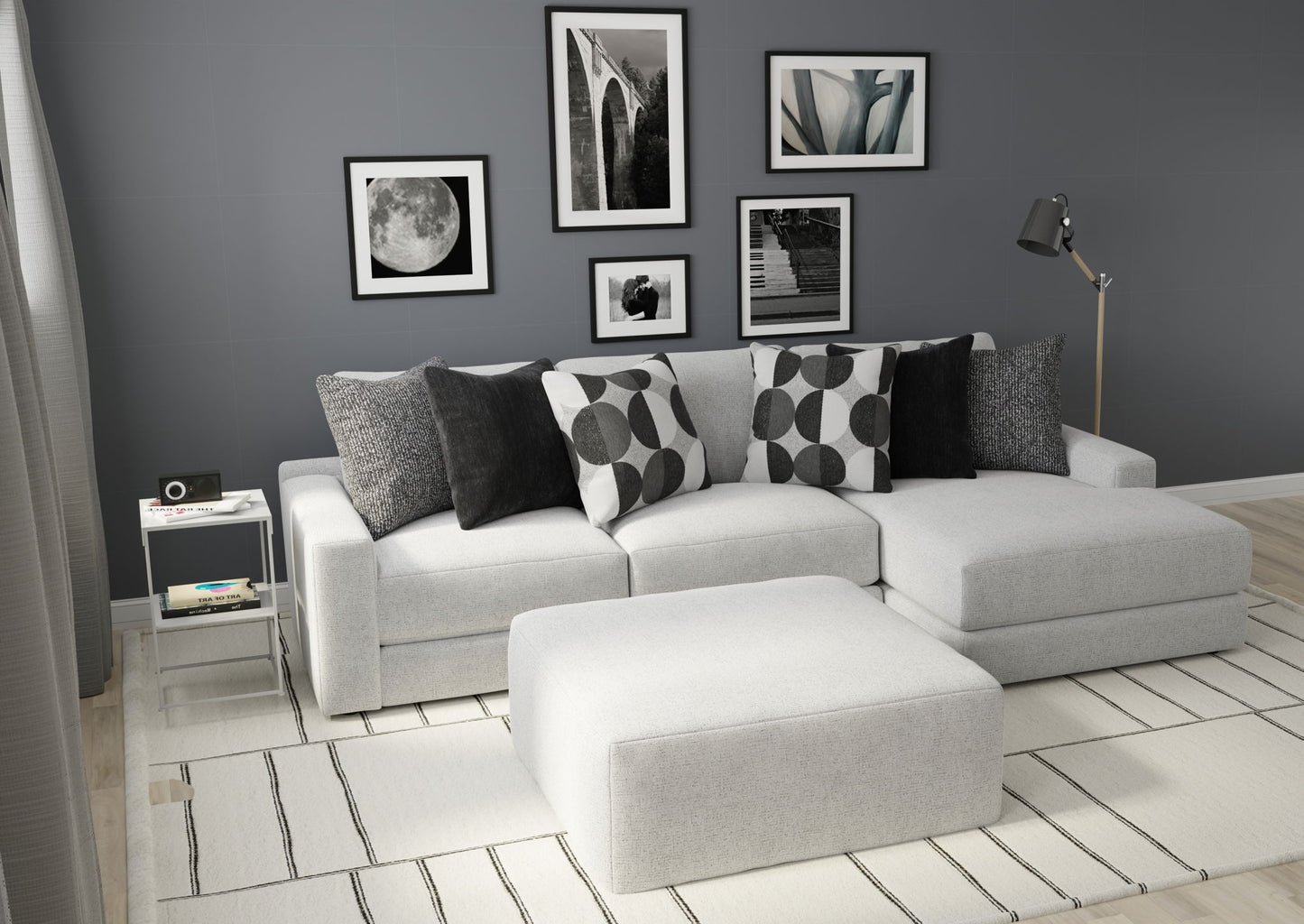 Arlo - Oversized Sofa Chaise With Cocktail Ottoman