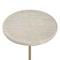 Adames - Travertine Drink Table - Brass / White
