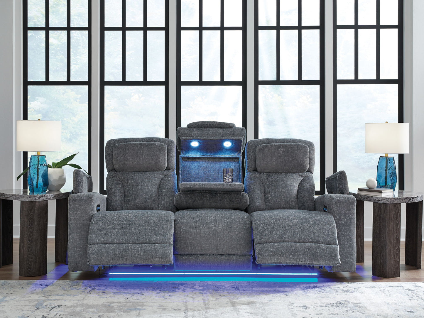 Studio Cave - Power Reclining Sofa - Steel