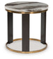 Jazmore - Round End Table - Brown / Brass Finish