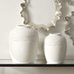 Luna - Ridge Ceramic Vases (Set of 2) - White