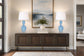 "Azure Elegance" Art Glass Table Lamp (Set of 2) - Blue Art Glass