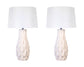 "Sculpted Elegance" Ceramic Table Lamp (Set of 2) - White Sand