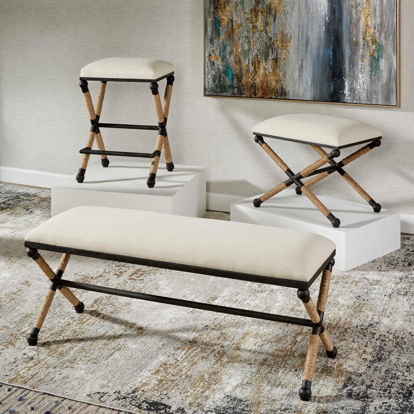Firth - Small Bench - White