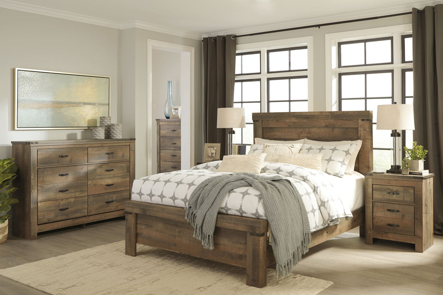 Trinell - Six Drawer Dresser - 61.34" x 15.98" x 42.99" - Brown Dark