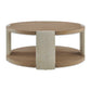 Maulet - Round Coffee Table - Off-White / Oak