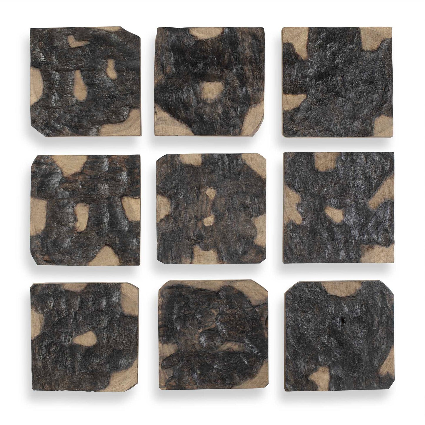 Ignite - Wood Wall Decor (Set of 9) - Black / Woodtone