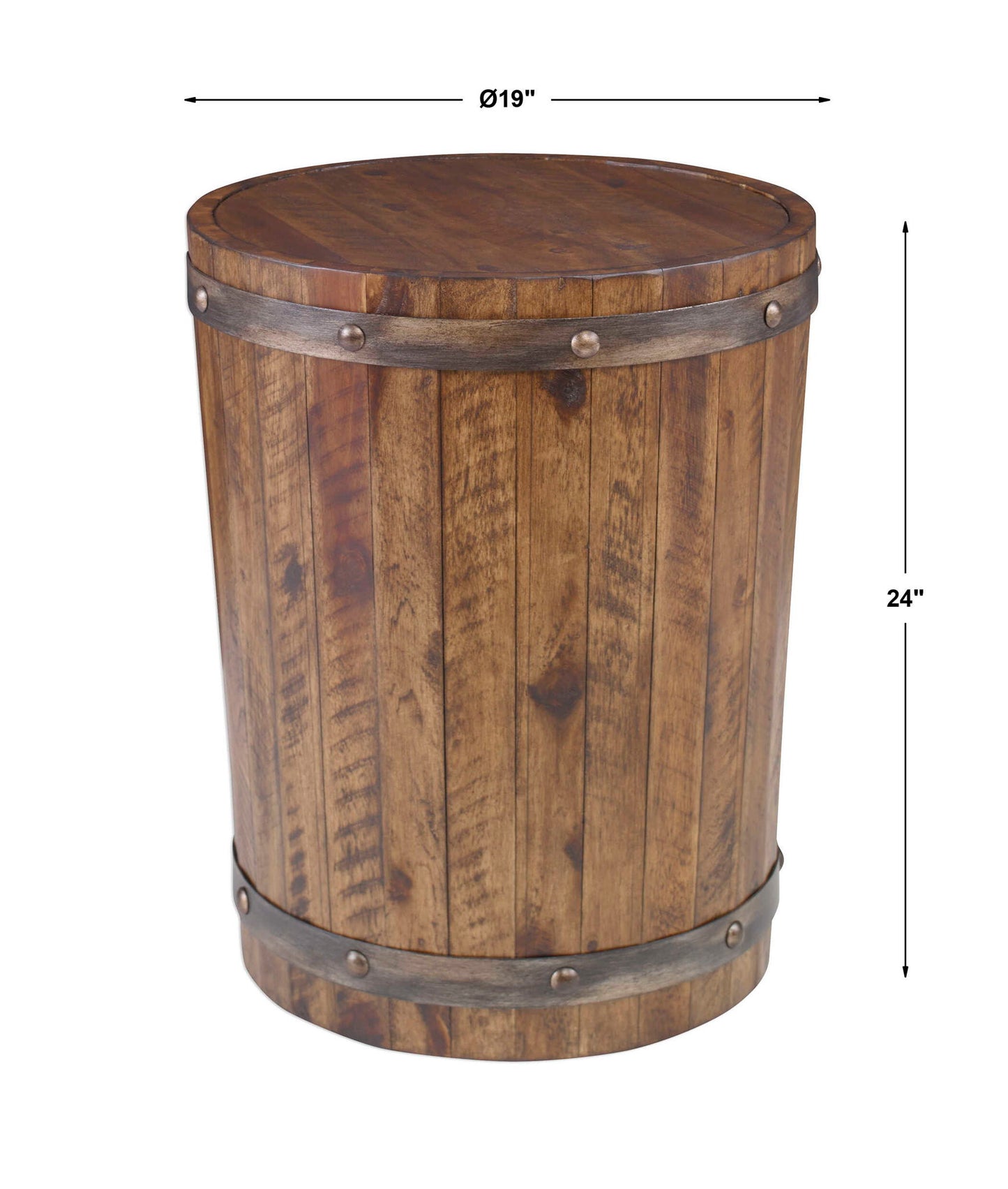 Ceylon - Wine Barrel Side Table - Dark Brown