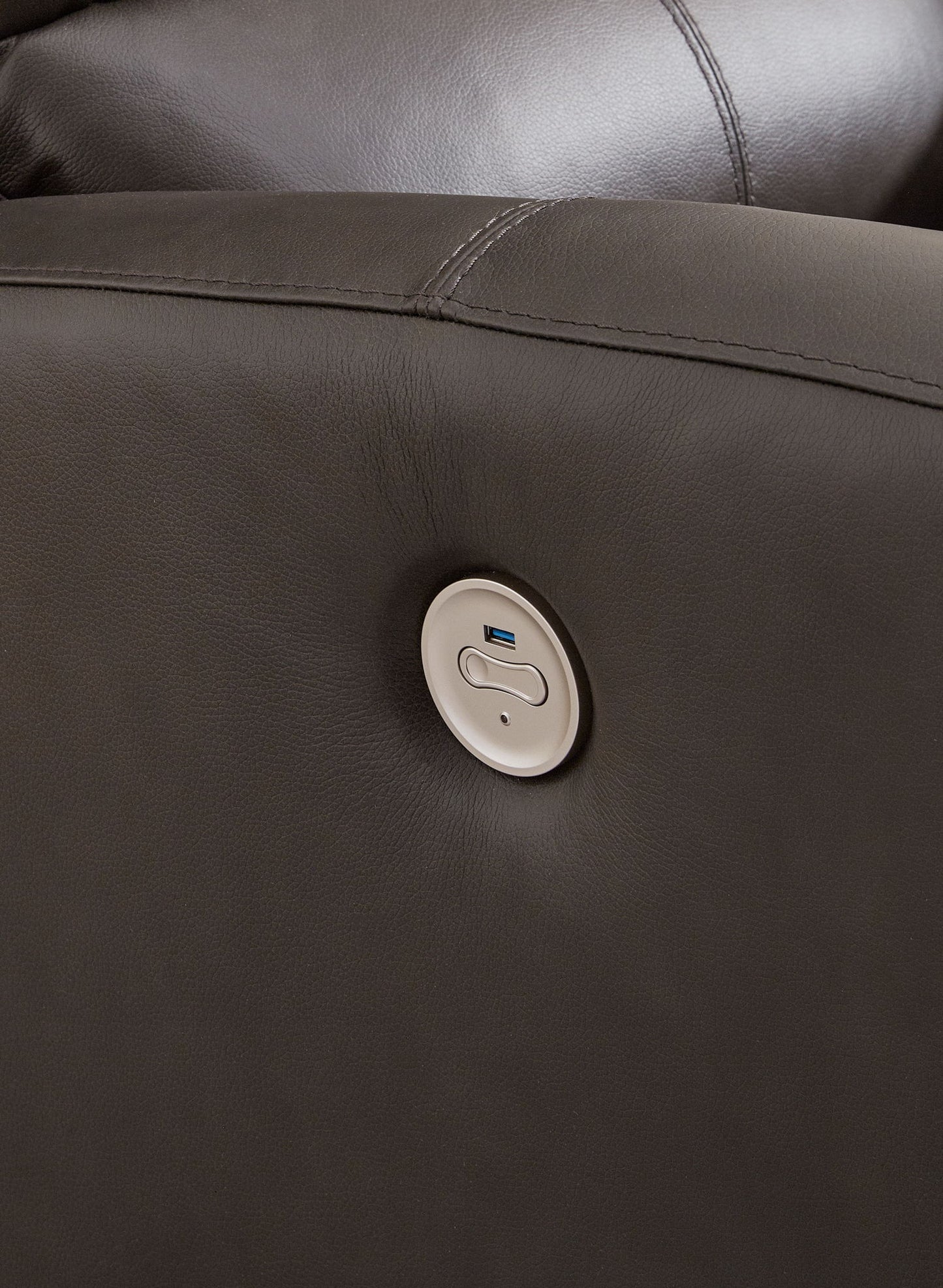 Boxmere - Dbl Power Reclining Loveseat with Console - Storm