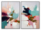 Abstract Pinks And Teals (Set of 2) - White