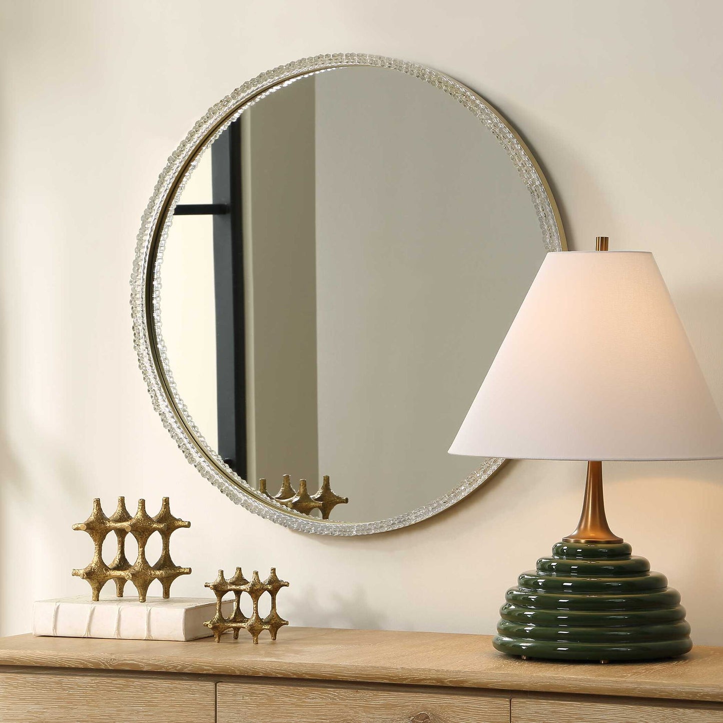 Break The Ice - Round Mirror - Gold