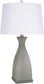 "Sage Elegance" Art Glass Table Lamp (Set of 2) - Frosted Sage Green / Frosted Crystal